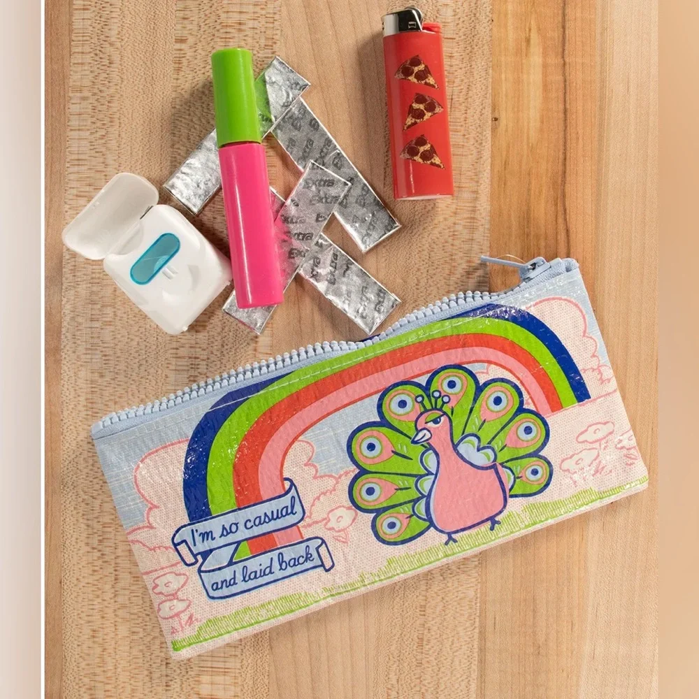 Novelty pencil case Peacock “I’m so casual and laid back” NWT